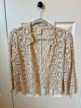 Ultra Pink Crochet Cardigan